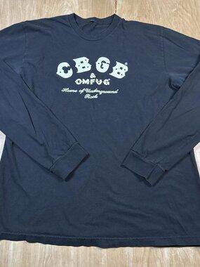 CBGB Home Of Underground Rock Mens Black Long Sleeve Shirt Size XL